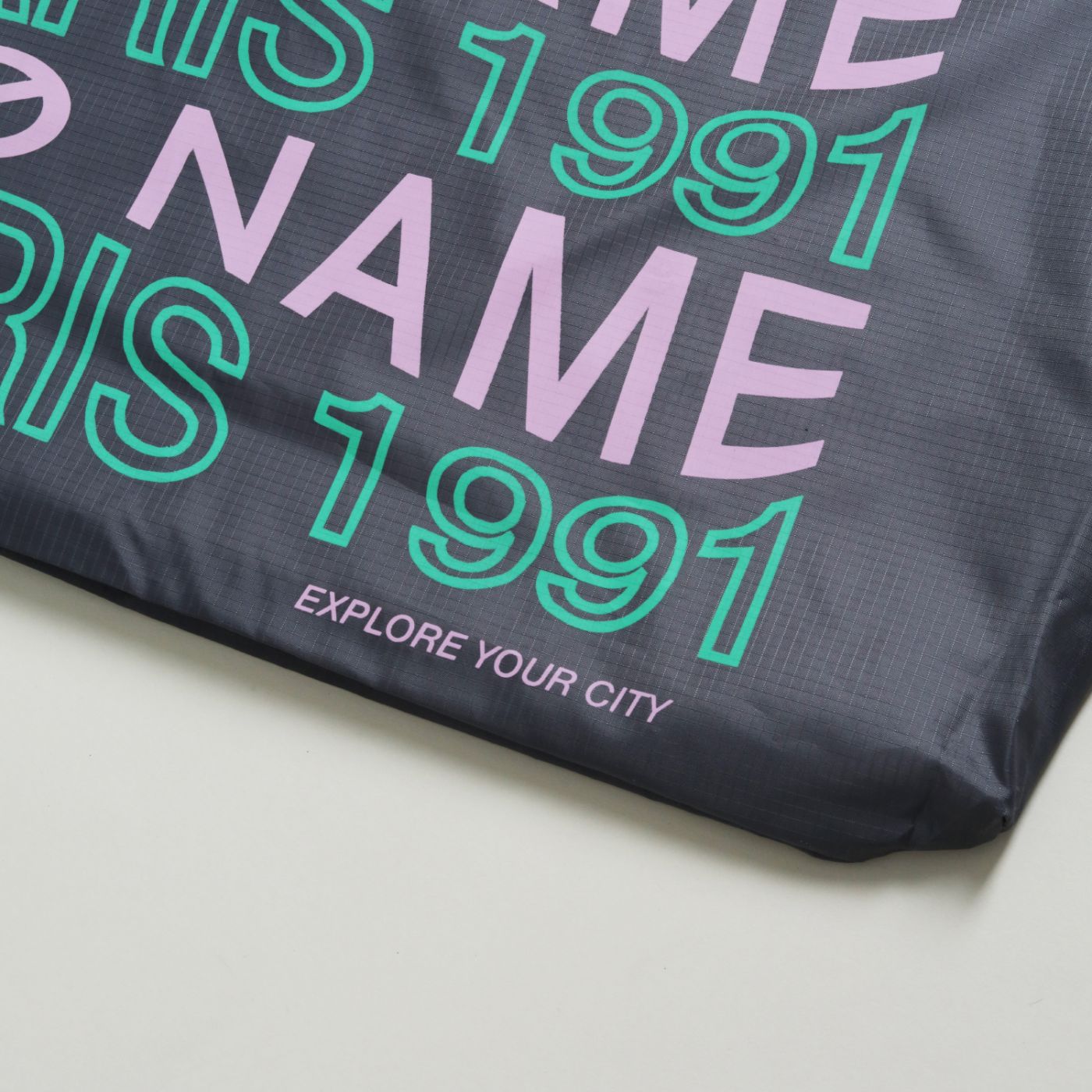 TOTE BAG - NYLON - GREY LOGO PARIS